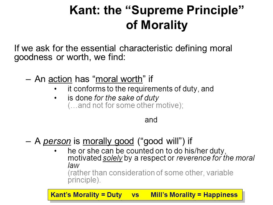 On Kant and Mill’s Ethics Essay